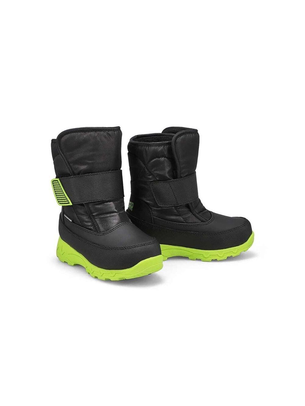 Size 10 kids Cougar Kids Black and Lime Green Winter Boots